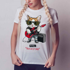 Футболка жіноча "Rock Star Cat"