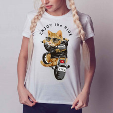 Футболка жіноча "Enjoy Ride Cat"